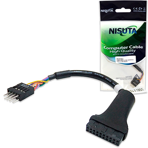 CABLE USB 3.0 20 PINES HEMBRA A USB 2.0 9 PINES MACHO NS-ADUS23