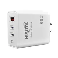 Cargador 65W Usb-C Pd X 2 + Usb-A Qc Carga Rapida Nisuta Sin Cable Cargador 65W Usb-C Pd X 2 + Usb-A Qc Carga Rapida Nisuta Sin Cable
