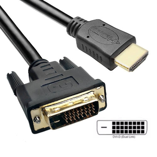 CABLE DVI-D 24+1 MACHO / HDMI MACHO DUAL LINK 1,80 MTS