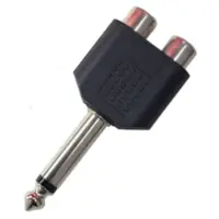 Adaptador Plug 6,5 Mono Macho A 2 Rca Hembra Plastico