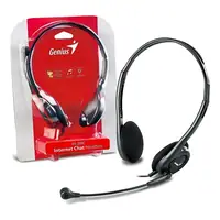 Auricular Con Microfono Genius Hs-200C Black 2 Fichas Miniplug