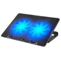 Base Para Notebook Nisuta Nscn84 Reclinable 2 Ventiladores C/ Regulador Velocidad