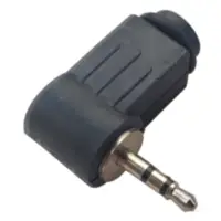 Conector Ficha Miniplug 2,5 Macho Estereo Plastico 90 Grados Negro