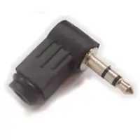 Conector Ficha Miniplug 3,5 Macho Estereo Plastico 90 Grados