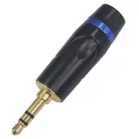 Conector Ficha Miniplug 3,5 Macho Estereo Arwen Exclusive Metal Negro