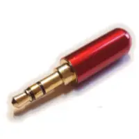 Conector Ficha Miniplug 3,5 Macho Estereo Cuerpo Compacto Rojo 7Mm Diam