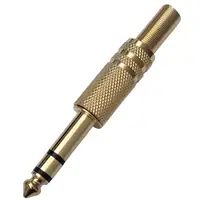 Conector Ficha Estereo Plug 6,5 Macho Metal Dorada