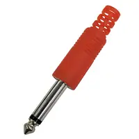 Conector Ficha Mono Plug 6,5 Macho Plastico Rojo