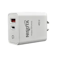 Cargador 45W Usb-C Pd + Usb-A Qc Carga Rapida Nisuta Sin Cable