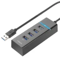 Hub Usb A 3.0 4 Puertos Negro Cable 1 m Hub Usb A 3.0 4 Puertos Negro Cable 1 m