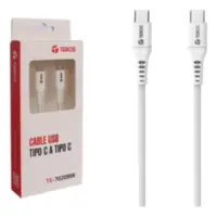 Cable Usb C Macho / C Macho 1 m Blanco PD 100W Teros Cable Usb C Macho / C Macho 1 m Blanco PD 100W Teros