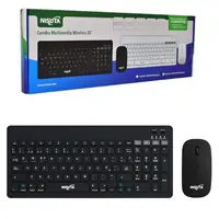 Kit Teclado Nisuta Inalambrico + Bluetooth Compacto Espanol Negro Recargable