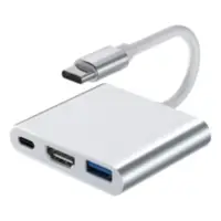 Adaptador Conversor Usb C Macho / Hdmi + 1xUSB-A + 1xUSB-C PD