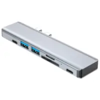 Adaptador Conversor Usb C Macho / Hdmi + USB-A + USB-C + PD + Lector Tarjetas