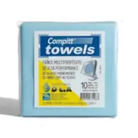 Panos multiproposito de fibra de bajo desprendimiento Compitt Towels x 10 un Panos multiproposito de fibra de bajo desprendimiento Compitt Towels x 10 un