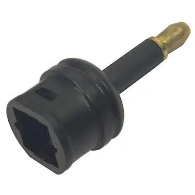 Vista lateral de Adaptador Mini Toslink Macho A Toslink Hembra