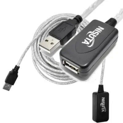 Detalles accesorios de Cable Usb 2.0 A/A Macho-Hembra Extension 5 Mts Amplificado Nisuta