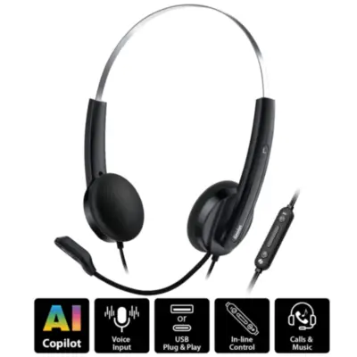 Detalles accesorios de Auricular Usb Con Microfono Genius Hs-220U USB-A