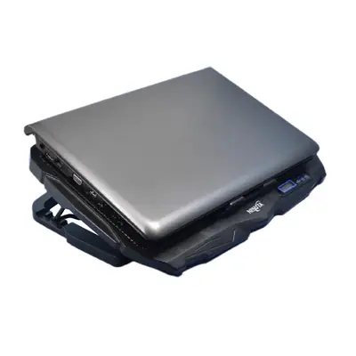 Vista lateral de Base Para Notebook Nisuta Nscn93 Reclinable 4 Ventiladores C/ Regulador Velocidad