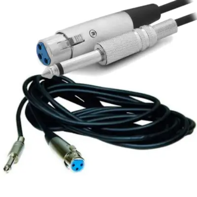 Vista lateral de Cable 3 Pines Xlr Canon A Plug 6,5Mm 3,6 Mts Balanceado