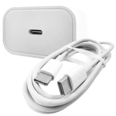 Vista lateral de Cargador 25W Usb-C Carga Rapida Pd Belsic Con Cable