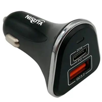 Detalles accesorios de Cargador Para Auto 12/24V Carga Rapida 2 Salidas C (Pd20W) + A Qc 3.0 3A Blanco