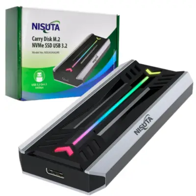 Detalles accesorios de Case para Disco SSD M.2 Nvme PCIe USB 3.2 10Gbps Nisuta