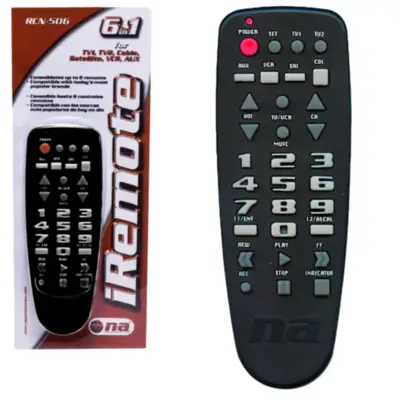 Detalles accesorios de Control Remoto Universal 6 en 1 Nippon America RCN-506