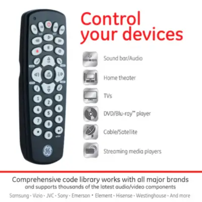 Detalles accesorios de Control Remoto Universal 4 en 1 GE 34708