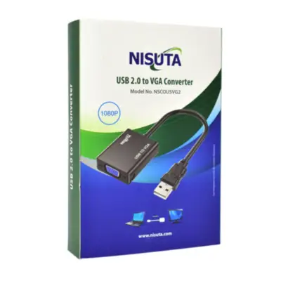 Detalles accesorios de Adaptador Conversor Usb Macho / Vga Hembra Nisuta Nscousvg2