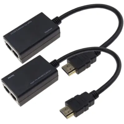 Alargue Extension Hdmi Macho - Macho Por Cable Utp Cat 5E / 6 Rj45 Hasta 30 Mts