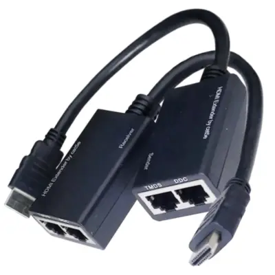 Detalles accesorios de Alargue Extension Hdmi Macho - Macho Por Cable Utp Cat 5E / 6 Rj45 Hasta 30 Mts