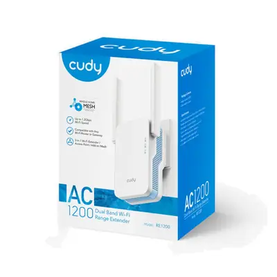 Detalles accesorios de Extensor Repetidor Wifi Doble banda AC1200 Mbps Cudy RE1200