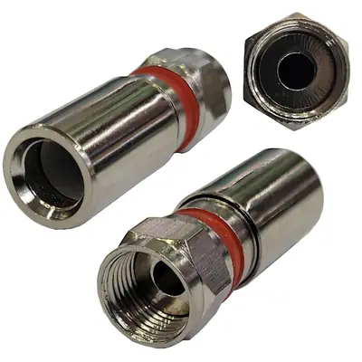 Detalles accesorios de Conector F Crimpeable Compresion Para Cable Rg59 Aro Rojo