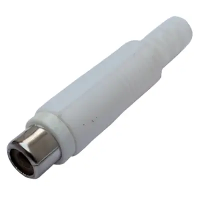 Conector Ficha Rca Hembra Plastico Blanco Calidad Superior