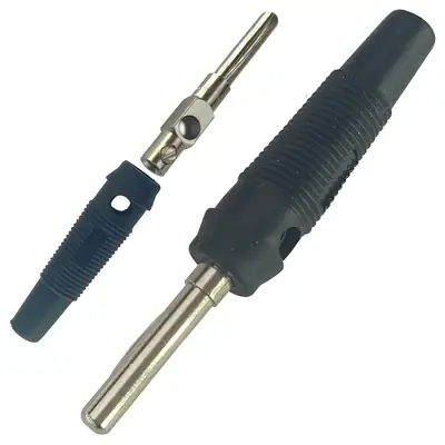 Detalles accesorios de Ficha Banana Plug Macho Con Tornillo Ban-Tg Negro