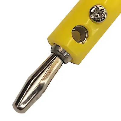 Detalles accesorios de Ficha Banana Plug Macho Con Tornillo Amarillo