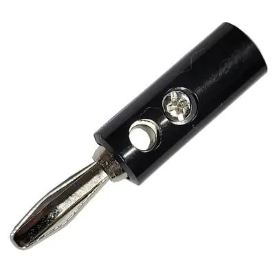 Ficha Banana Plug Macho Con Tornillo Negro