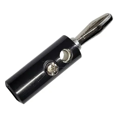 Vista lateral de Ficha Banana Plug Macho Con Tornillo Negro