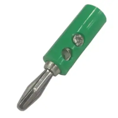 Ficha Banana Plug Macho Con Tornillo Verde