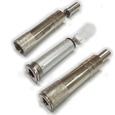 Detalles accesorios de Conector Ficha Estereo Jack 6,5 Hembra Metal A Cable