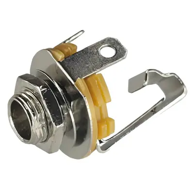 Conector Ficha Mono Jack 6,5 Hembra Metal Chasis C/Corte Rosca