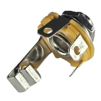 Vista lateral de Conector Ficha Mono Jack 6,5 Hembra Metal Chasis C/Corte Rosca