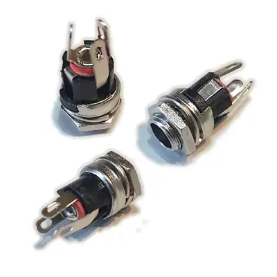 Detalles accesorios de Ficha Dc Hueco 5,5 X 2,5 Mm Jack Hembra Chasis Rosca Delantera C/Corte
