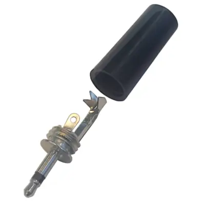 Vista lateral de Conector Ficha Miniplug 2,5 Macho Mono Bakelita