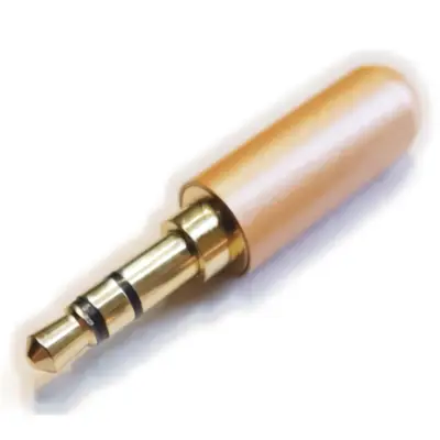 Conector Ficha Miniplug 3,5 Macho Estereo Cuerpo Compacto Dorado 7Mm Diam