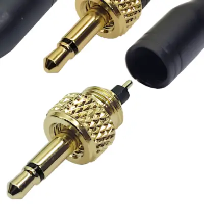Detalles accesorios de Conector Ficha Miniplug 3,5 Macho Mono Dorado A Rosca Macho