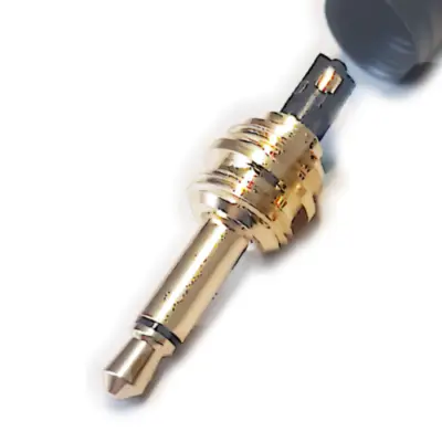 Detalles accesorios de Conector Ficha Miniplug 3,5 Macho Mono Dorado A Rosca Hembra