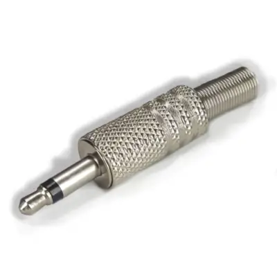 Conector Ficha Miniplug 3,5 Macho Mono Metal Plata