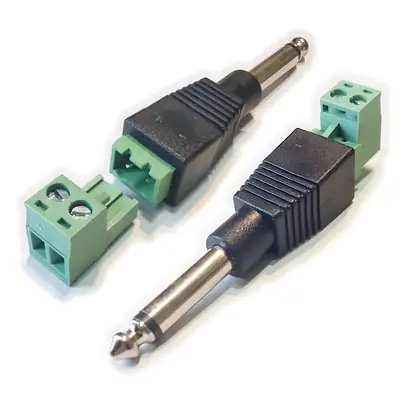 Detalles accesorios de Conector Ficha Mono Plug 6,5 Macho A Bornera